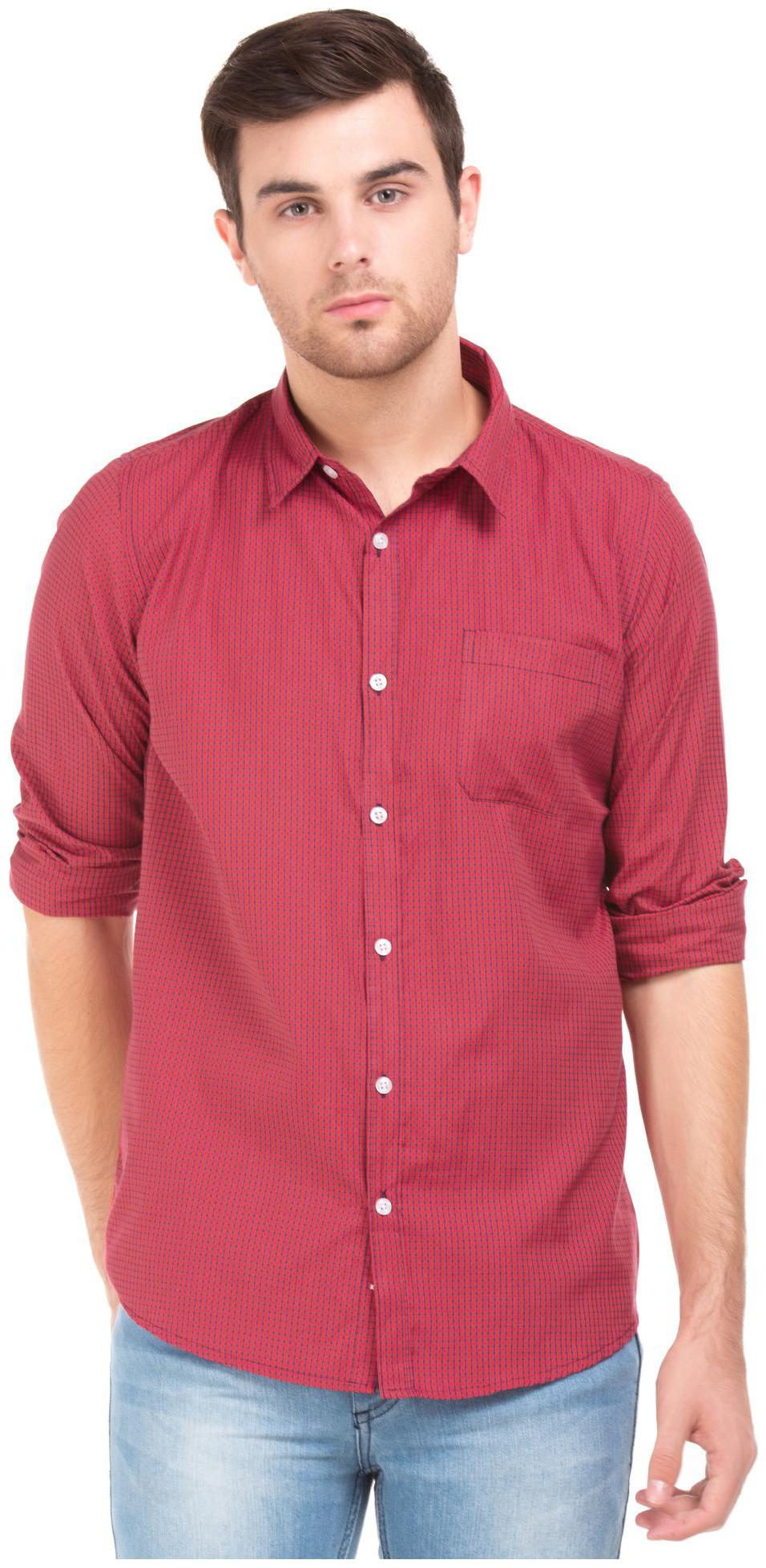 

RUGGERS Men Regular fit Formal Shirt - Red