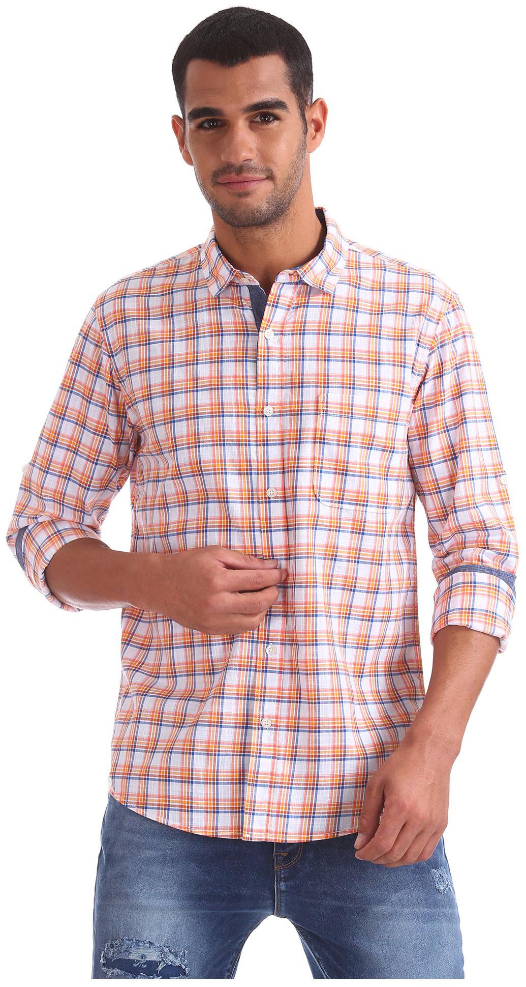 

RUGGERS Men Multi Checked Regular Fit Casual Shirt