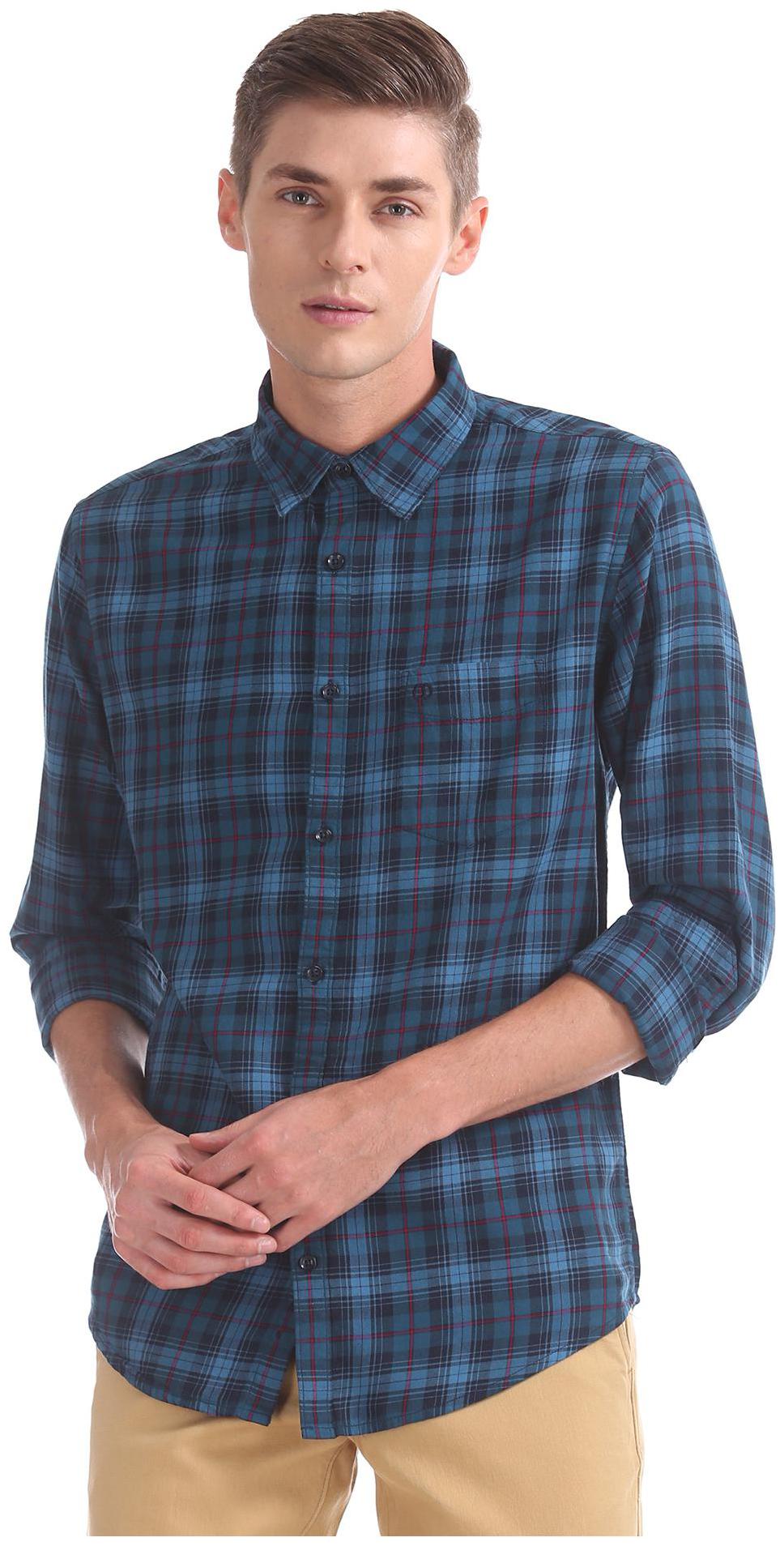 

RUGGERS Men Multi Checked Slim Fit Casual Shirt