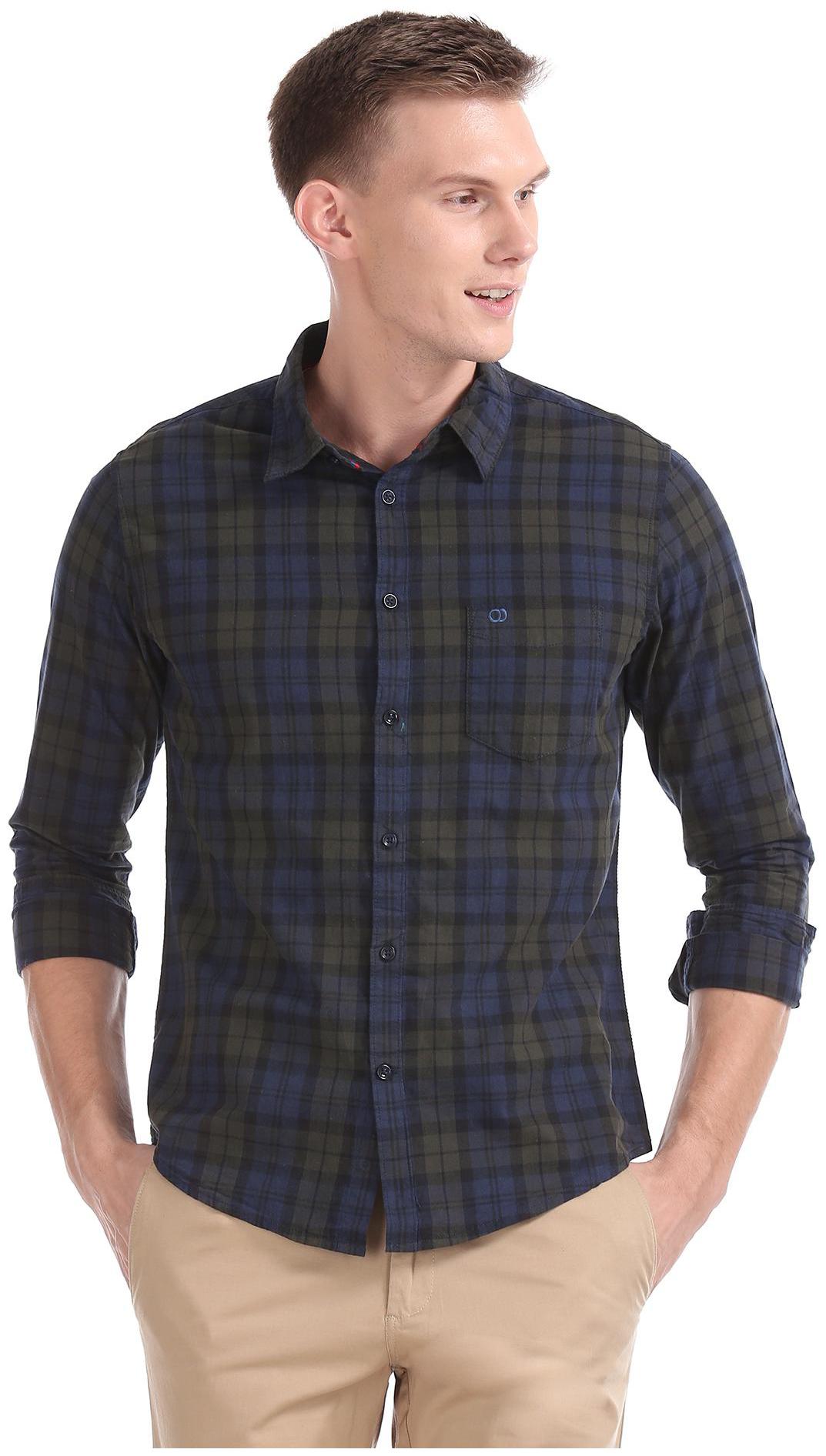 

RUGGERS Men Multi Checked Slim Fit Casual Shirt