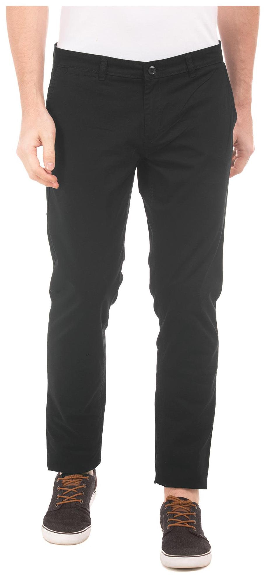 

RUGGERS Men Black Solid Slim fit Regular trousers