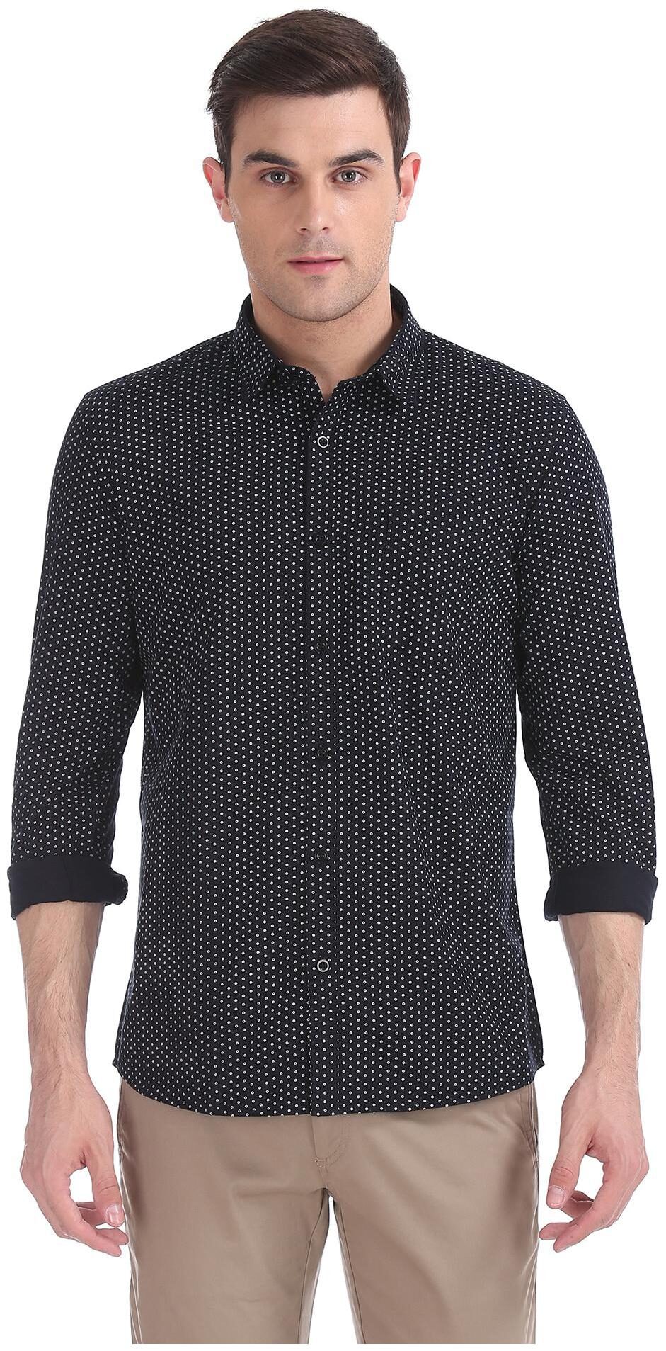 

RUGGERS Men Regular fit Formal Shirt - Black