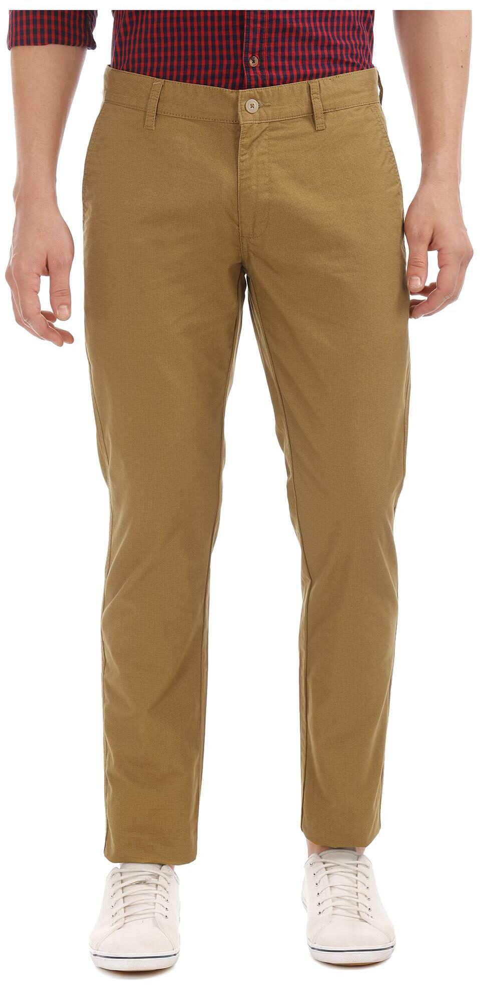 

RUGGERS Men Brown Printed Slim fit Chinos