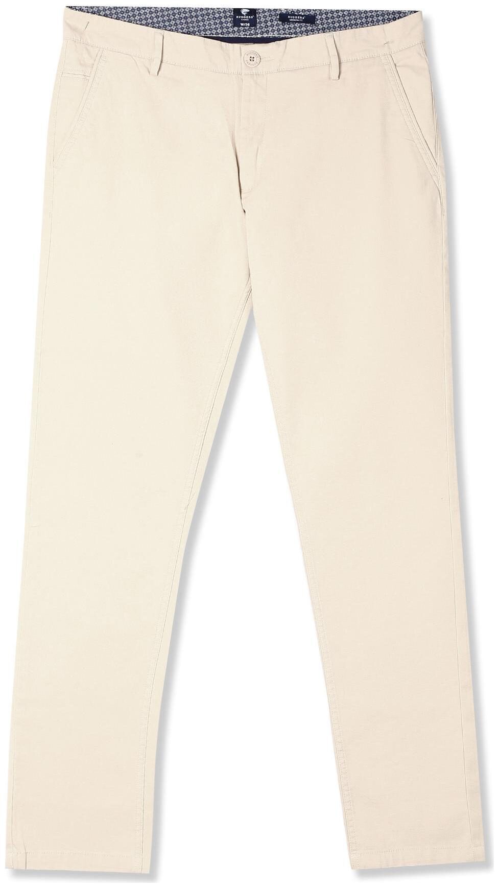 

RUGGERS Men Beige Solid Slim fit Regular trousers