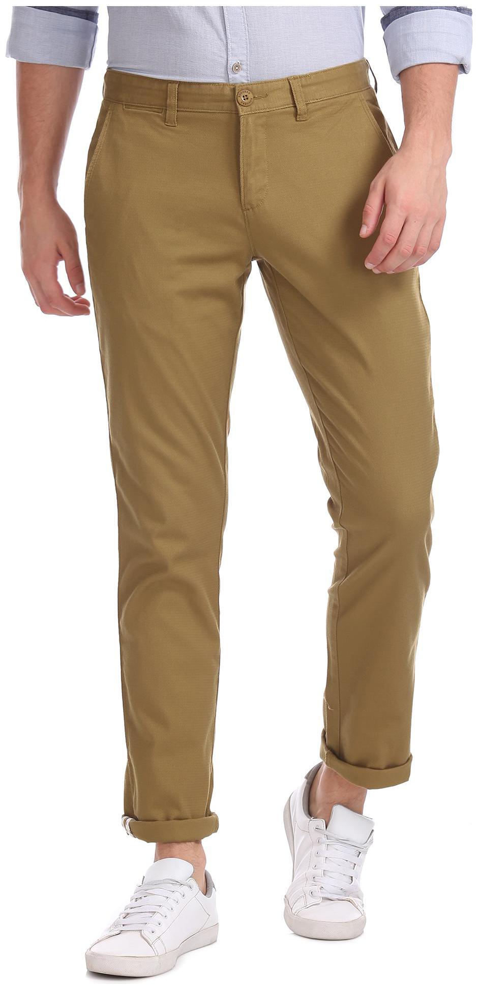 

RUGGERS Men Brown Solid Tapered fit Regular trousers