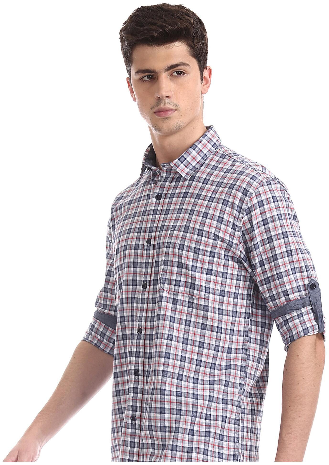 

RUGGERS Men Multi Checked Regular Fit Casual Shirt