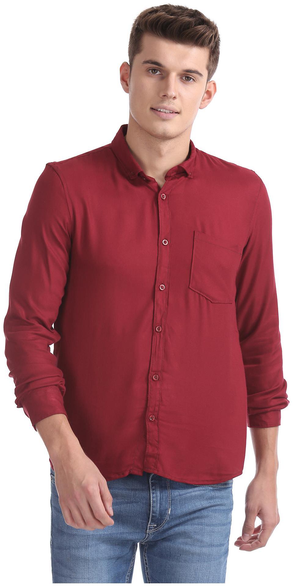 

RUGGERS Men Regular fit Formal Shirt - Red