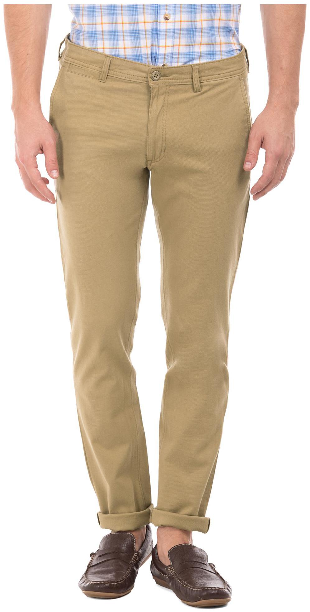

RUGGERS Men Brown Solid Slim fit Regular trousers