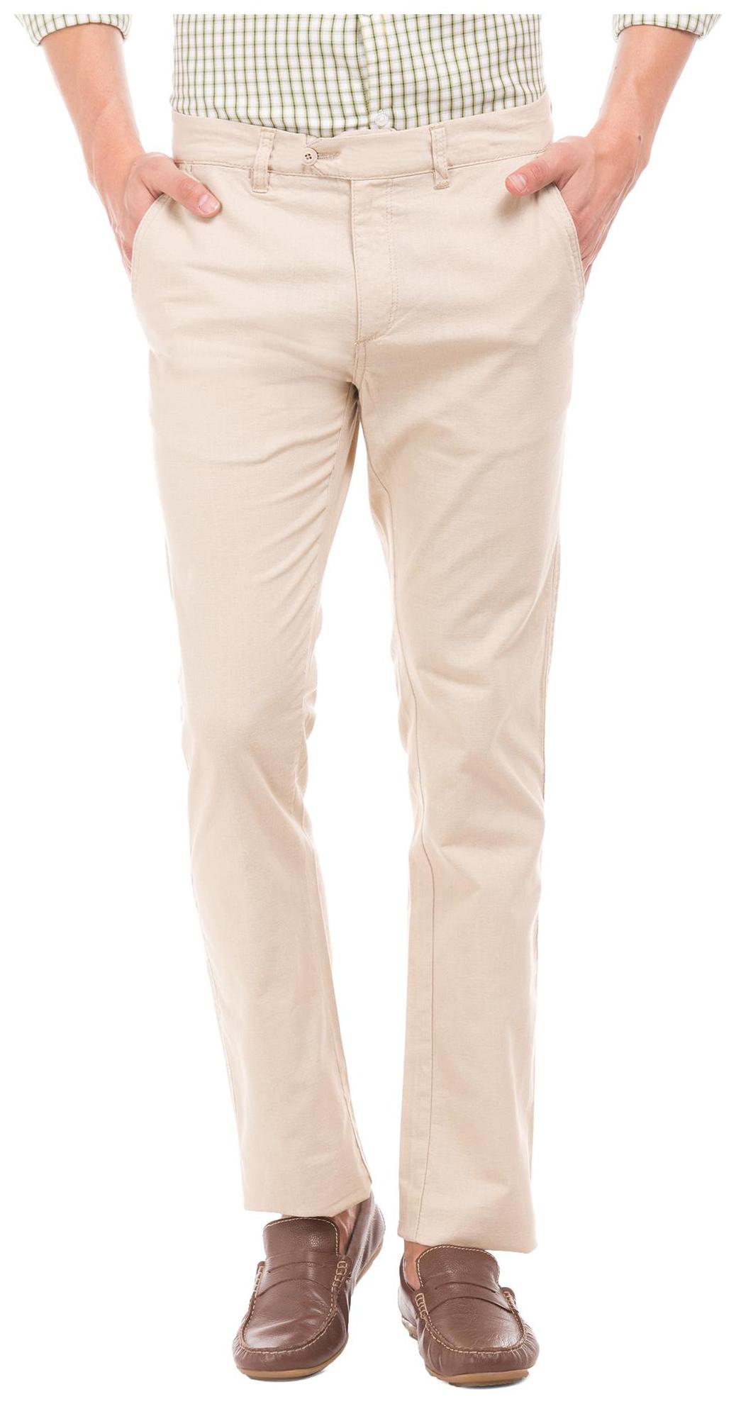 

RUGGERS Men Beige Solid Slim fit Regular trousers