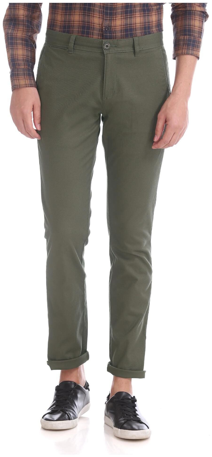 

RUGGERS Men Solid Tapered Fit Formal Trouser - Green