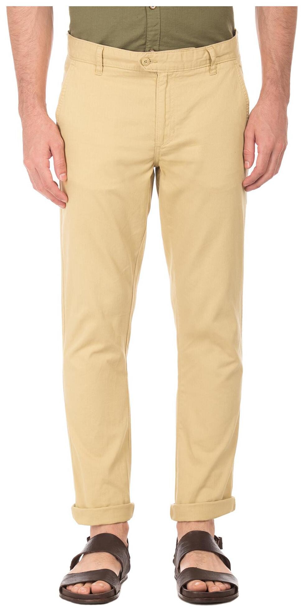 

RUGGERS Men Brown Solid Skinny fit Regular trousers