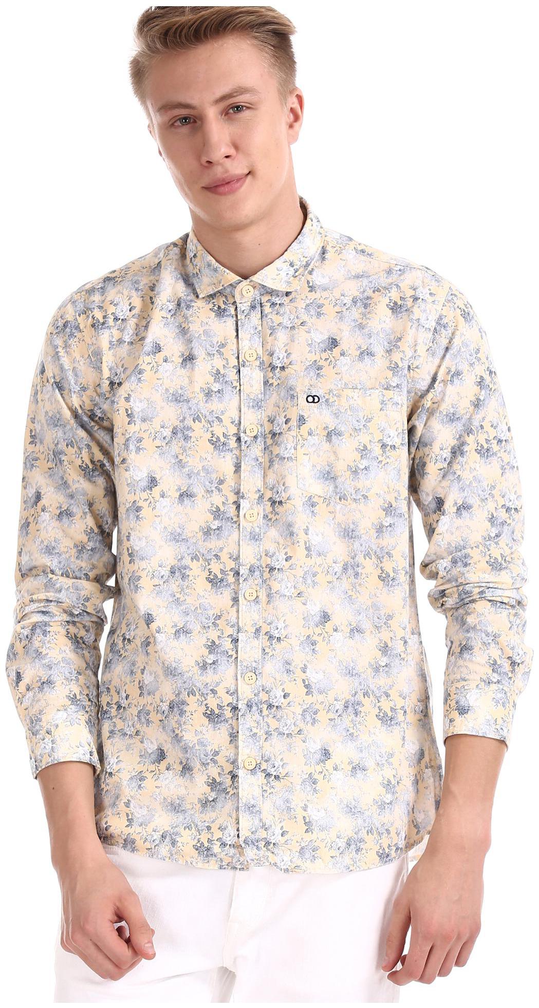 

RUGGERS Men Yellow Printed Regular Fit Casual Shirt