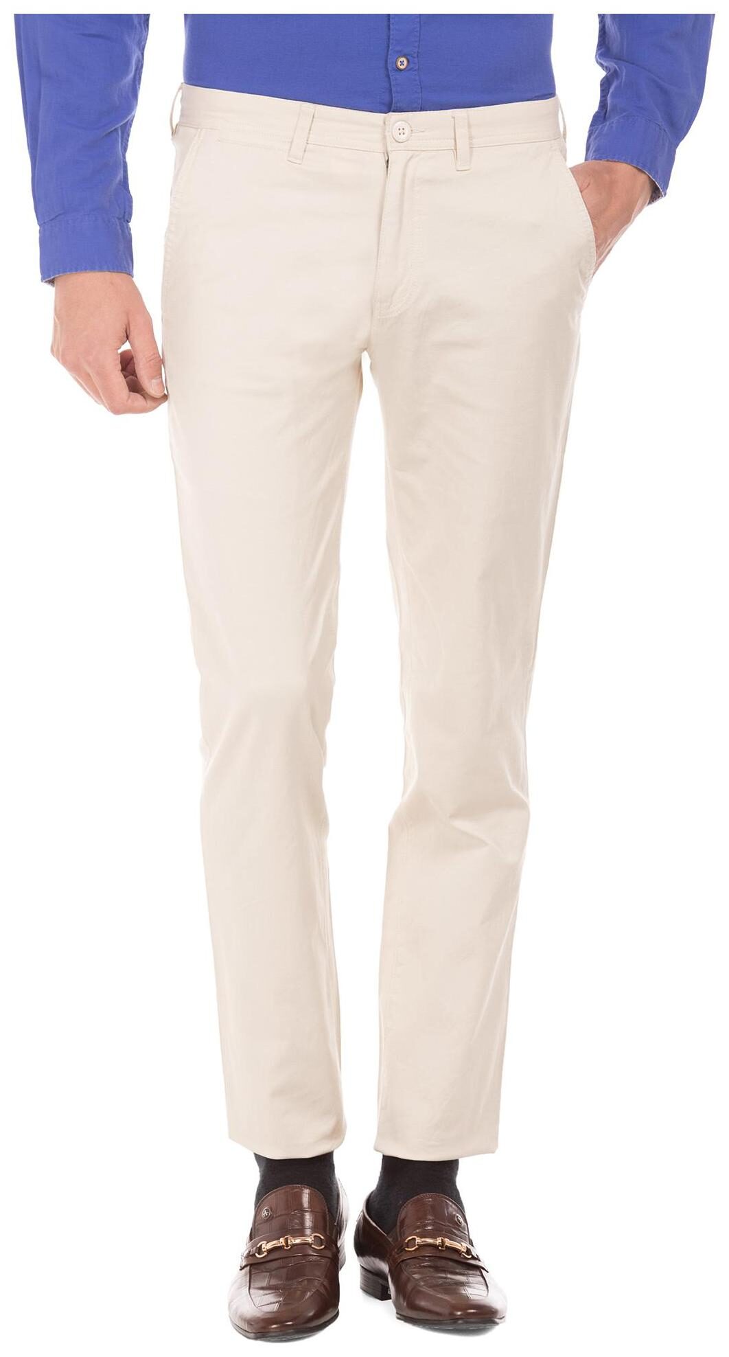

RUGGERS Men White Solid Regular fit Regular trousers