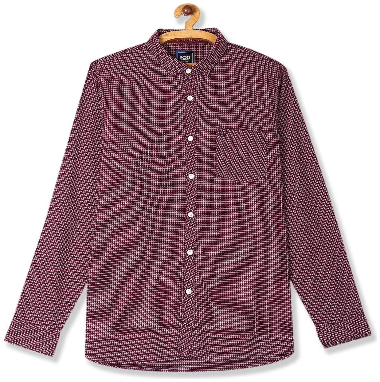 

RUGGERS Men Red Checked Regular Fit Casual Shirt