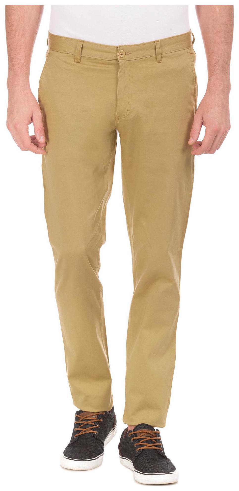 

RUGGERS Men Beige Solid Slim fit Chinos