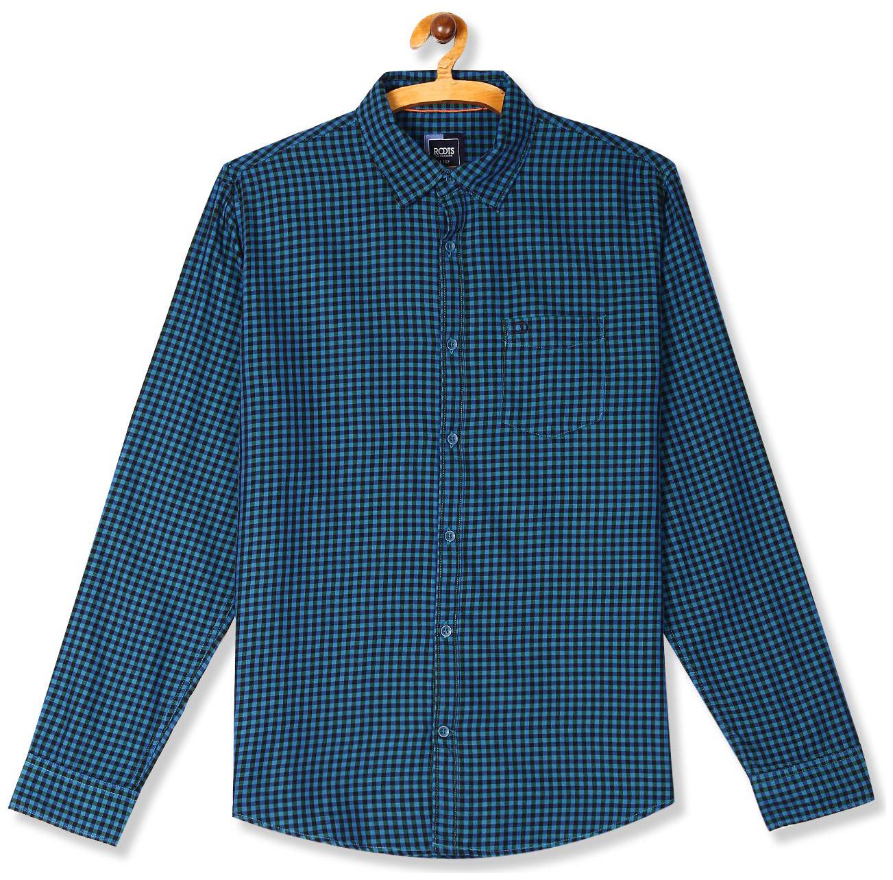 

RUGGERS Men Green Checked Regular Fit Casual Shirt
