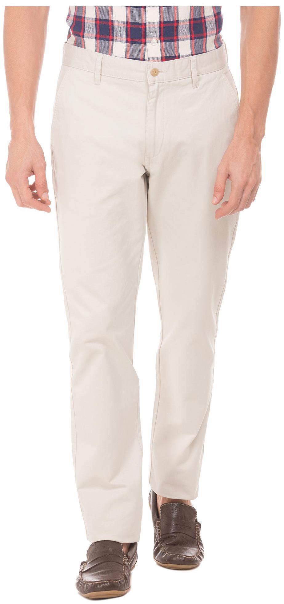 

RUGGERS Men Beige Solid Slim fit Regular trousers