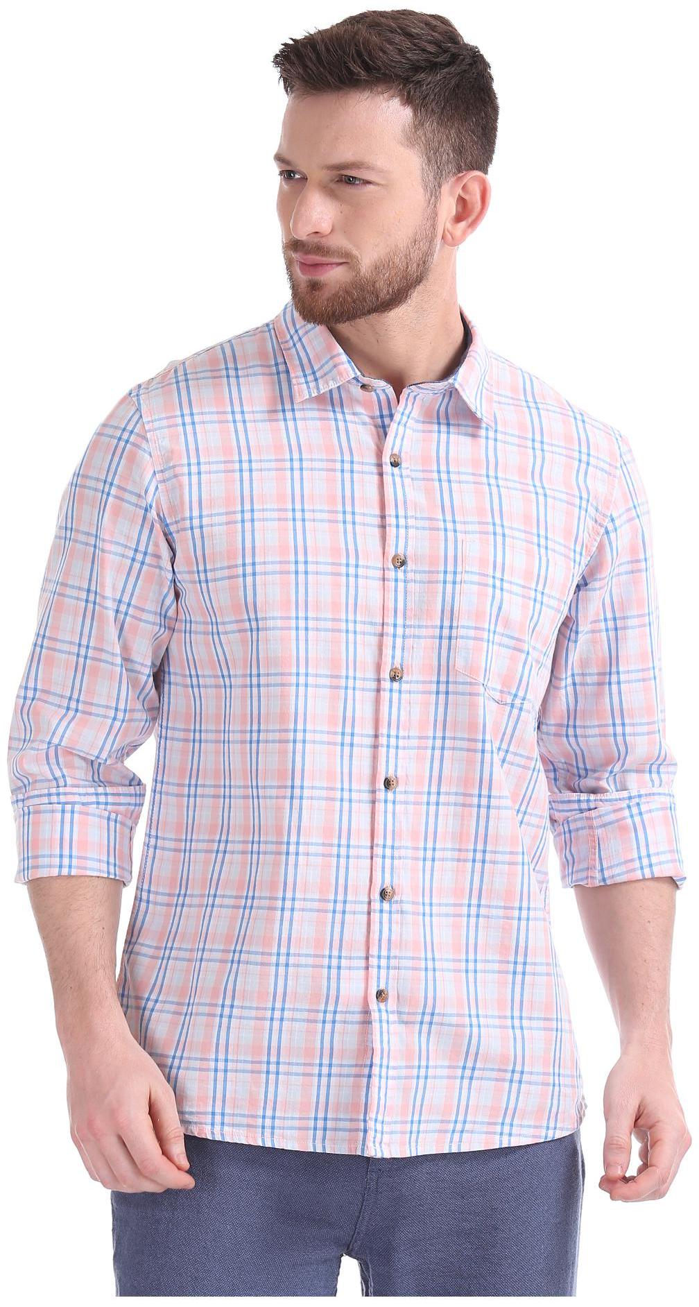 

RUGGERS Men Multi Checked Regular Fit Casual Shirt