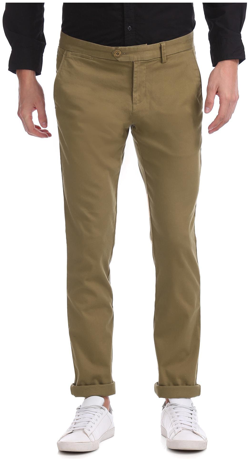 

RUGGERS Men Brown Solid Tapered fit Regular trousers