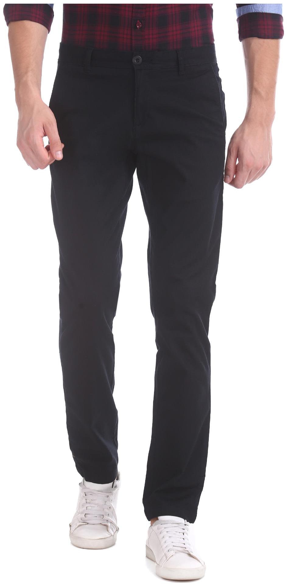 

RUGGERS Men Black Textured Tapered fit Regular trousers