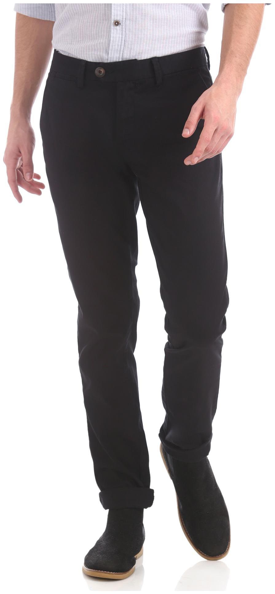 

RUGGERS Men Solid Tapered Fit Formal Trouser - Black