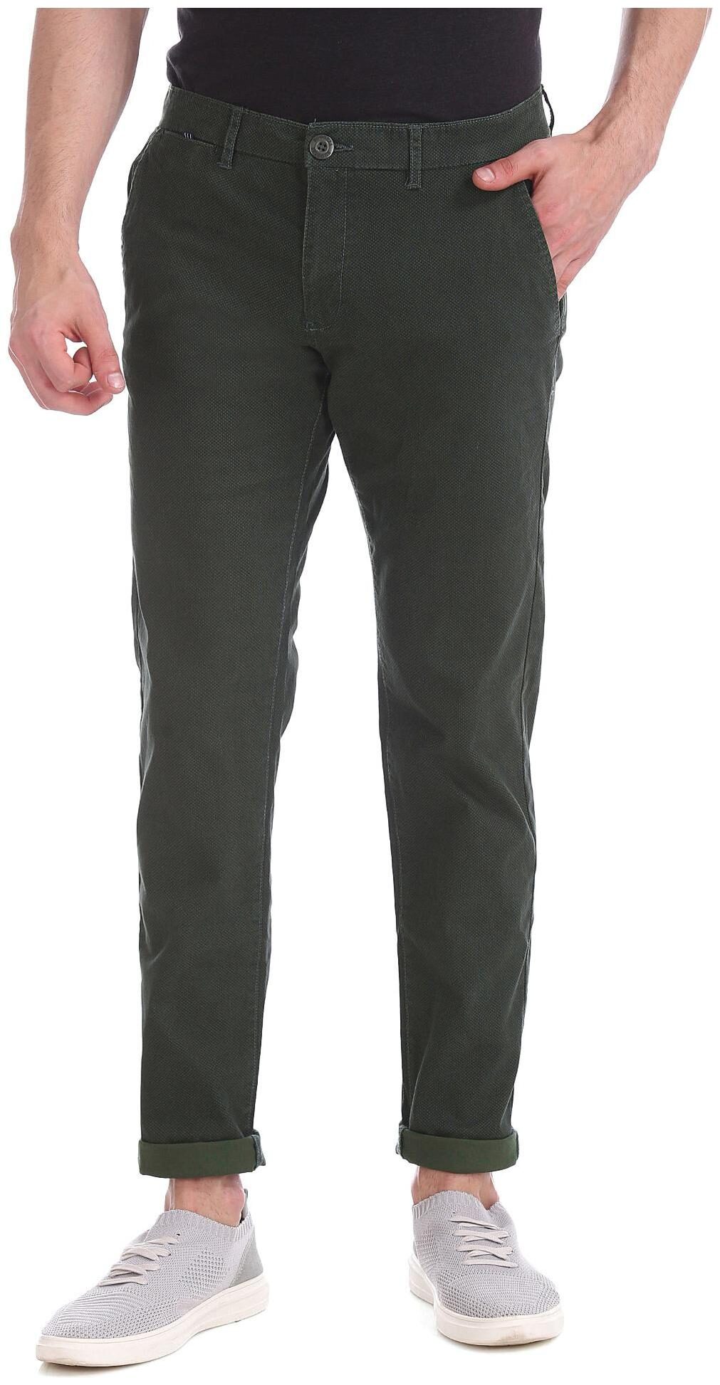 

RUGGERS Men Green Printed Slim fit Regular trousers