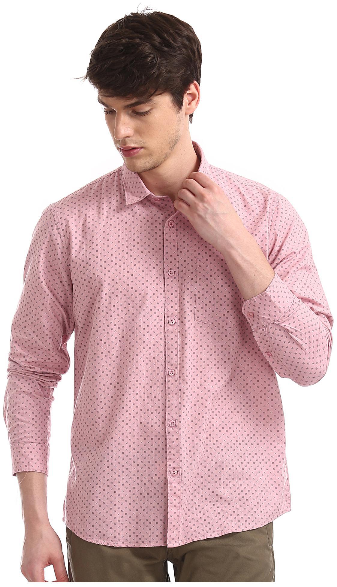 

RUGGERS Men Pink Polka Dots Regular Fit Casual Shirt