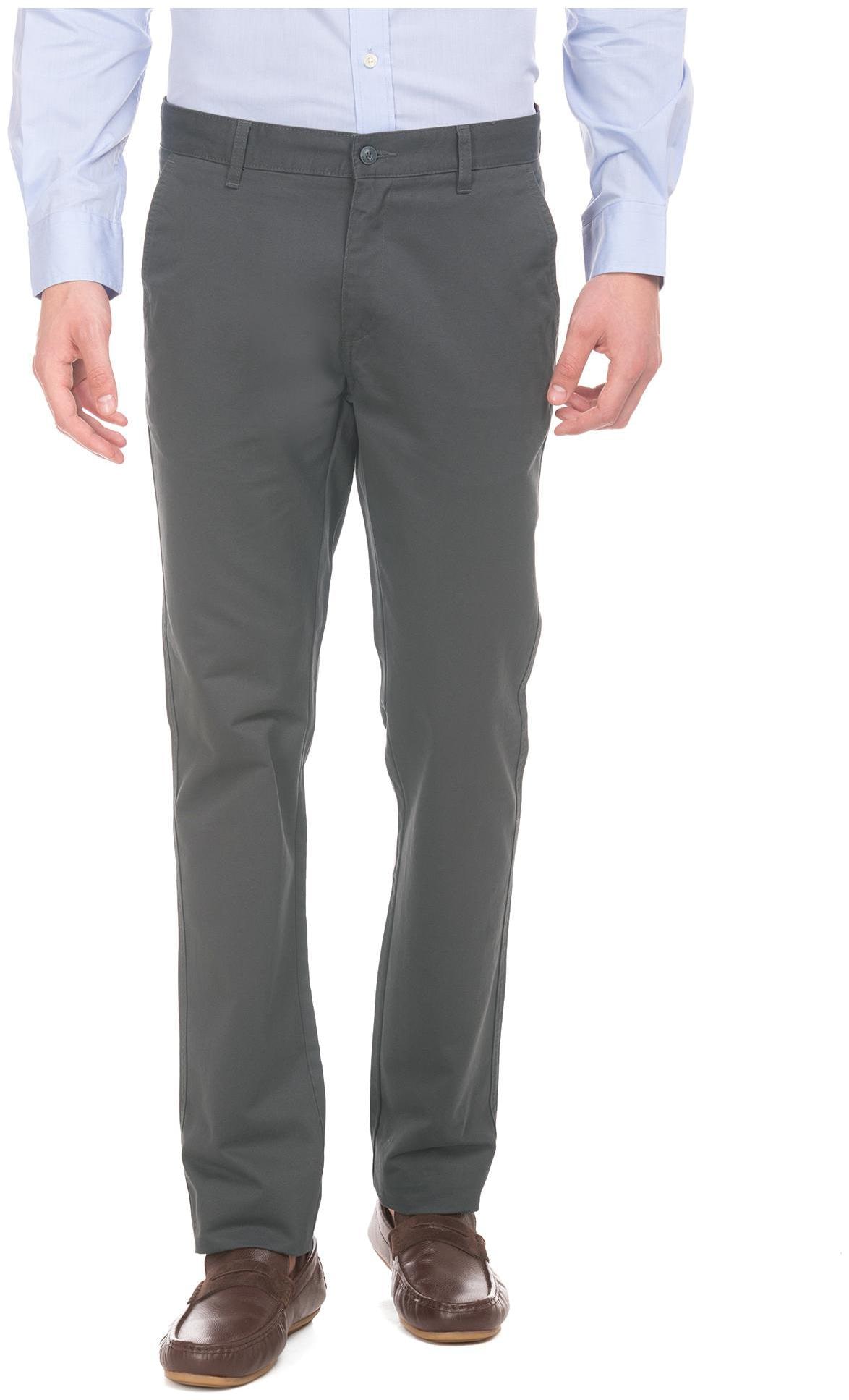 

RUGGERS Men Grey Solid Slim fit Regular trousers