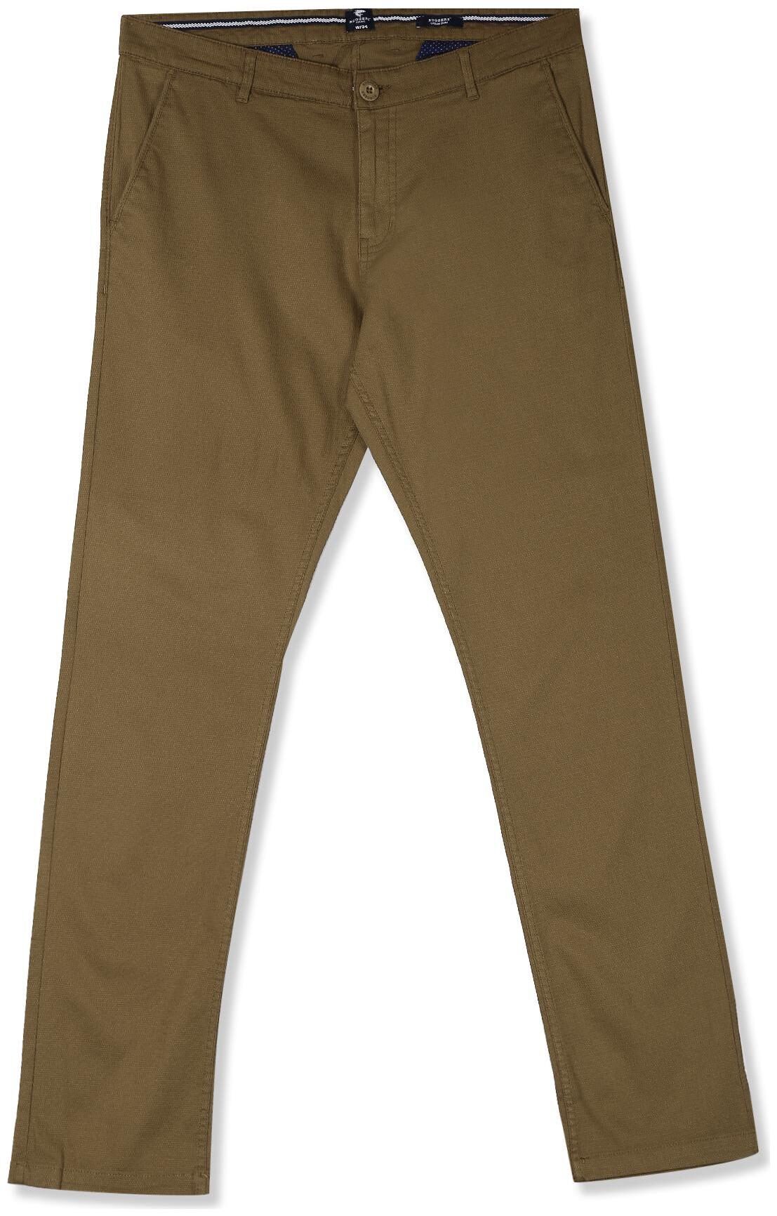 

RUGGERS Men Brown Solid Slim fit Regular trousers