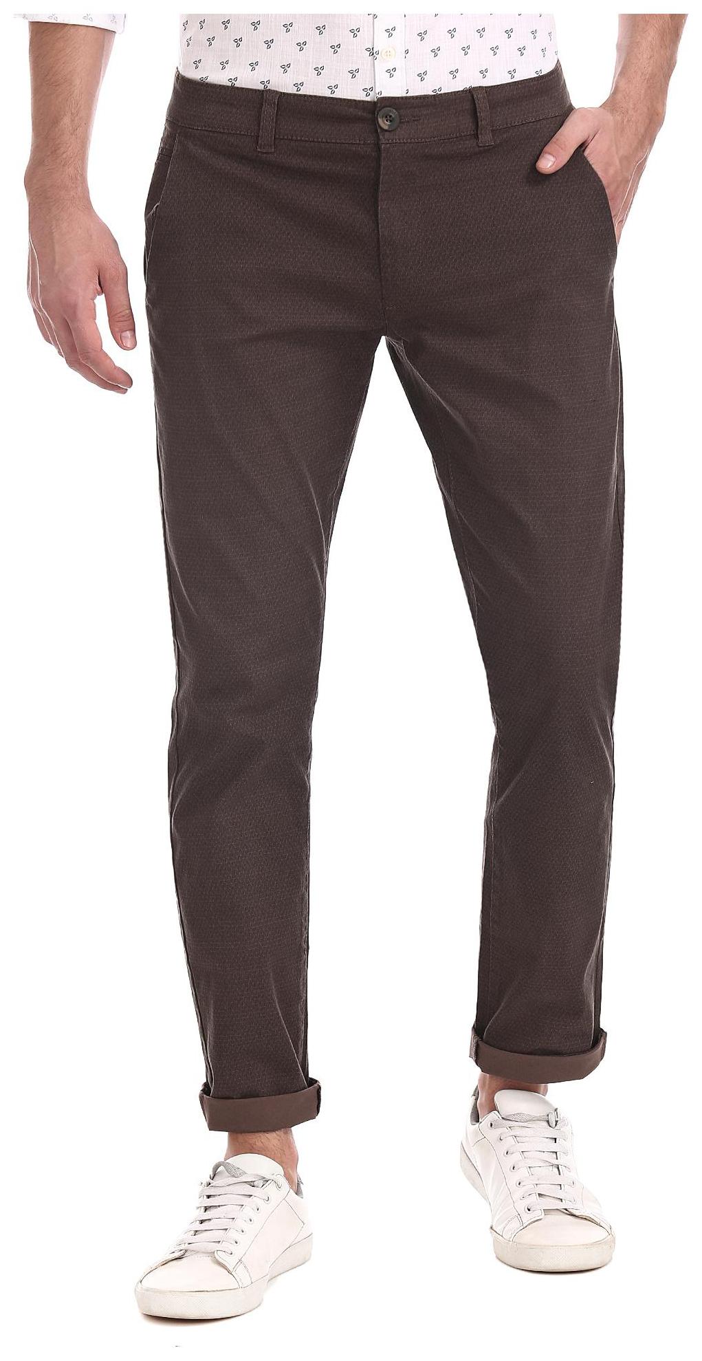 

RUGGERS Men Brown Printed Tapered fit Regular trousers