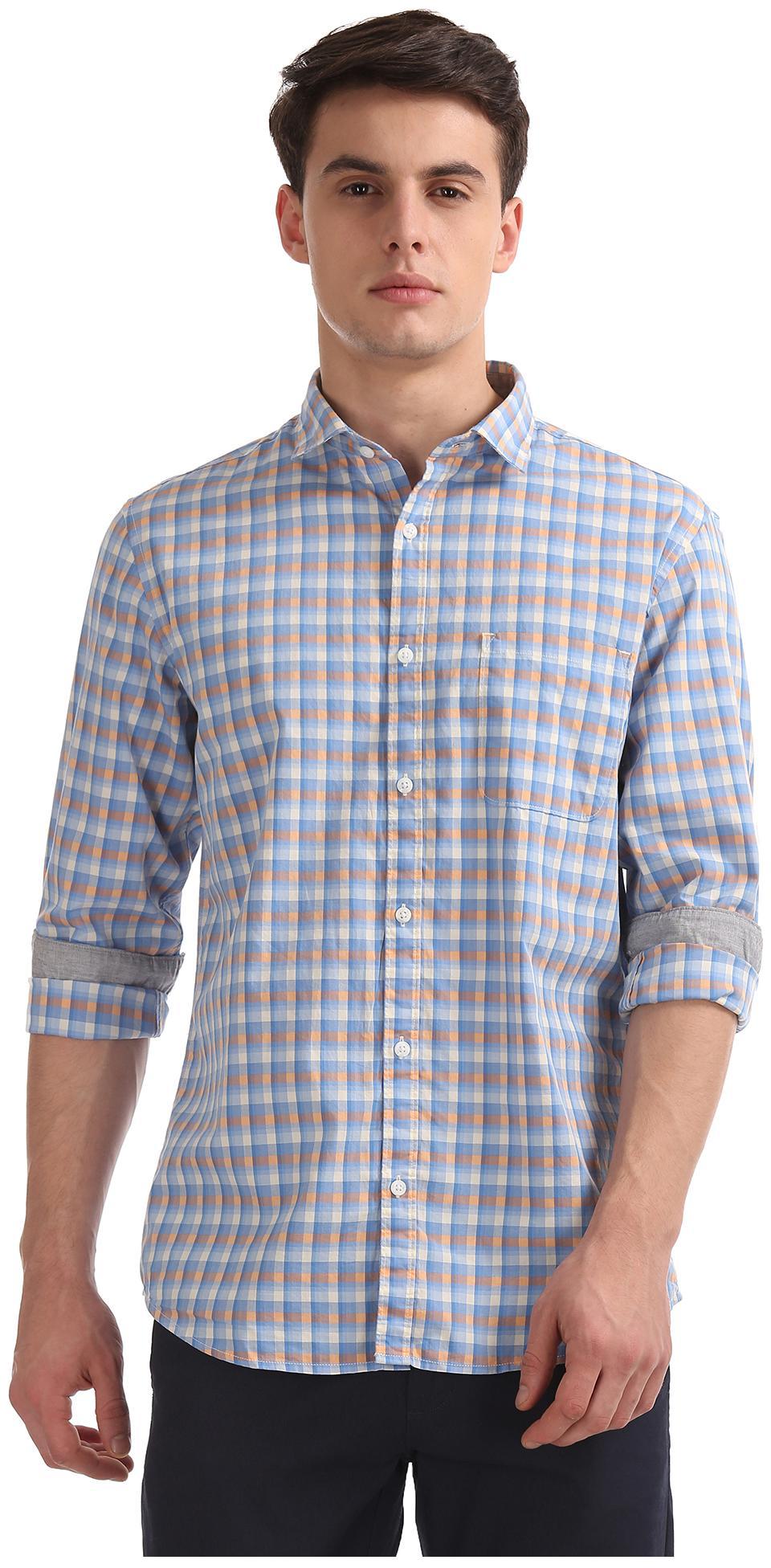 

RUGGERS Men Regular fit Formal Shirt - Blue