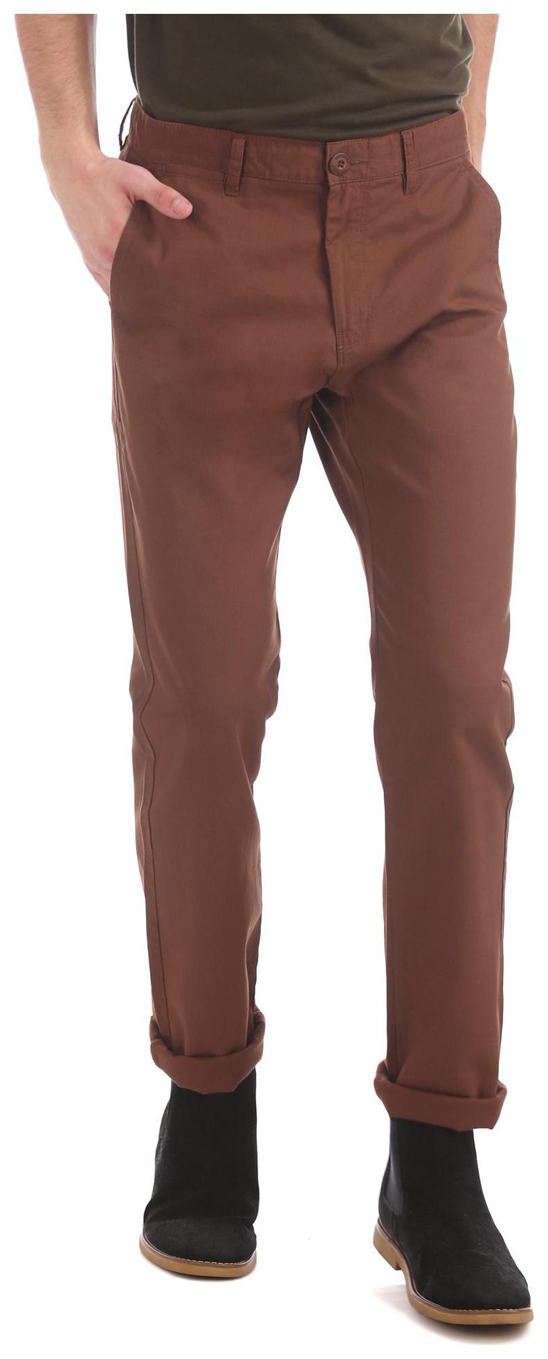 

RUGGERS Men Solid Slim Fit Formal Trouser - Brown