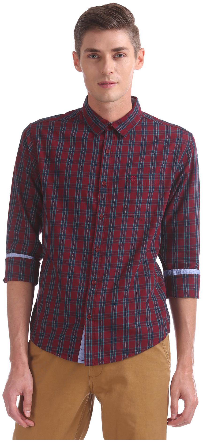 

RUGGERS Men Multi Checked Slim Fit Casual Shirt