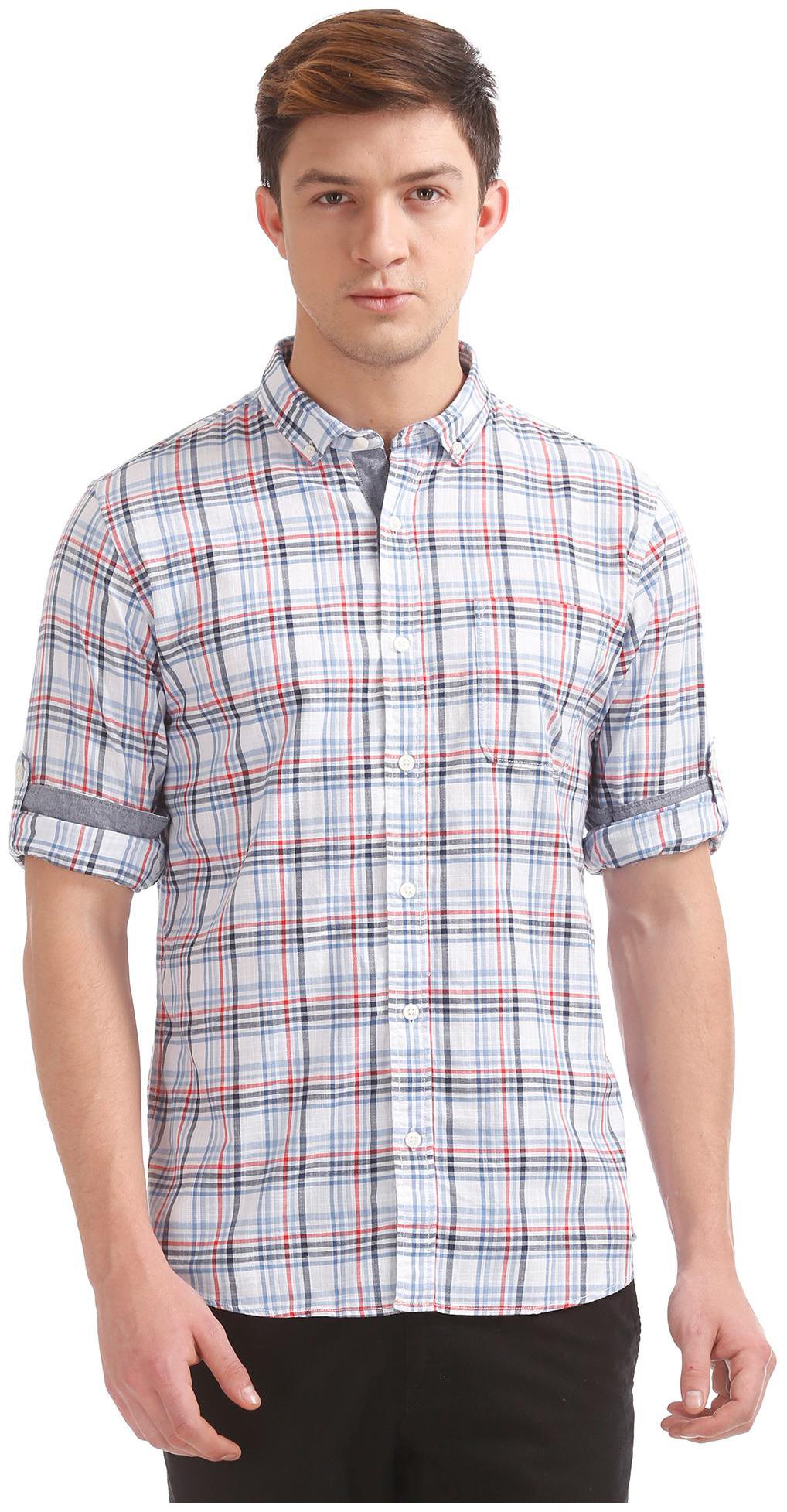 

RUGGERS Men Multi Checked Regular Fit Casual Shirt