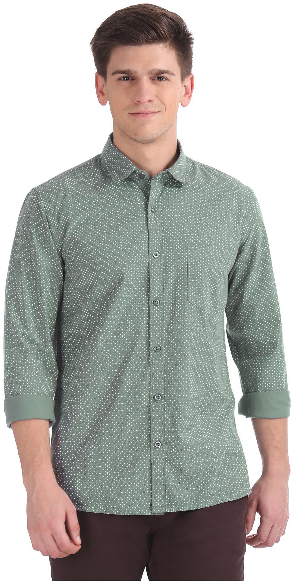 

RUGGERS Men Grey Printed Regular Fit Casual Shirt