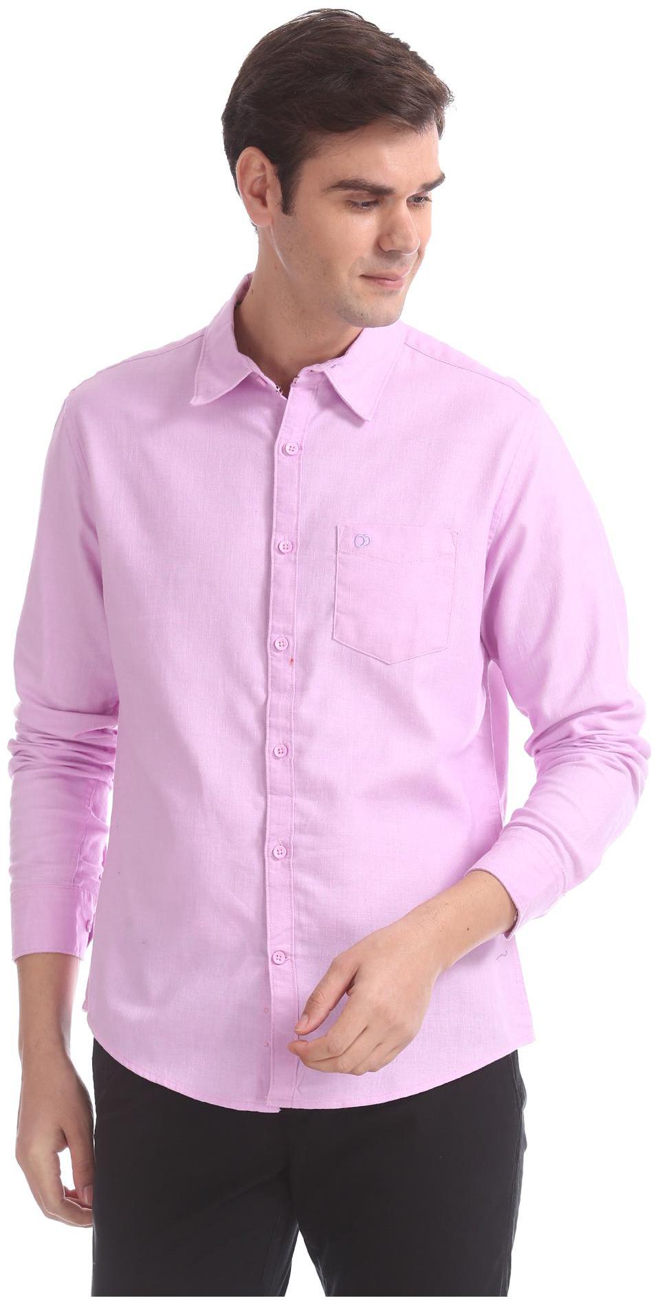

RUGGERS Men Pink Solid Slim Fit Casual Shirt