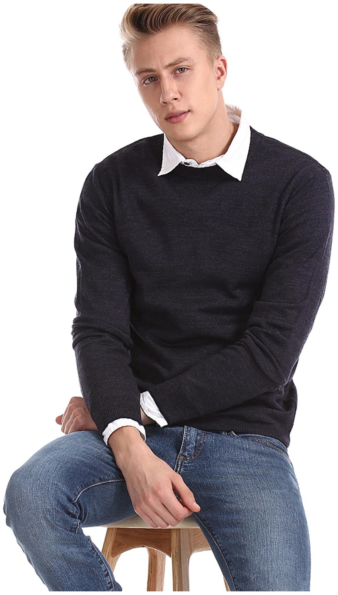 

RUGGERS Men Blue Round neck Pullover