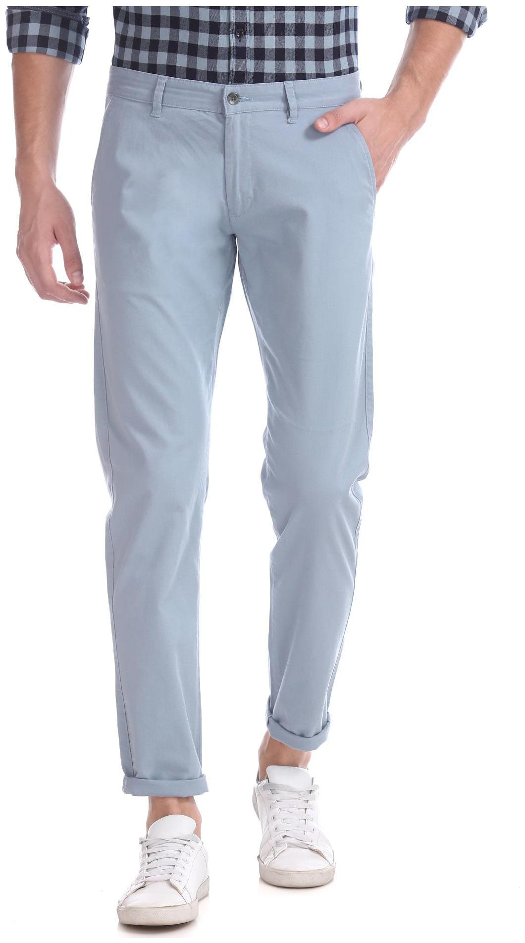 

RUGGERS Men Blue Solid Slim fit Regular trousers