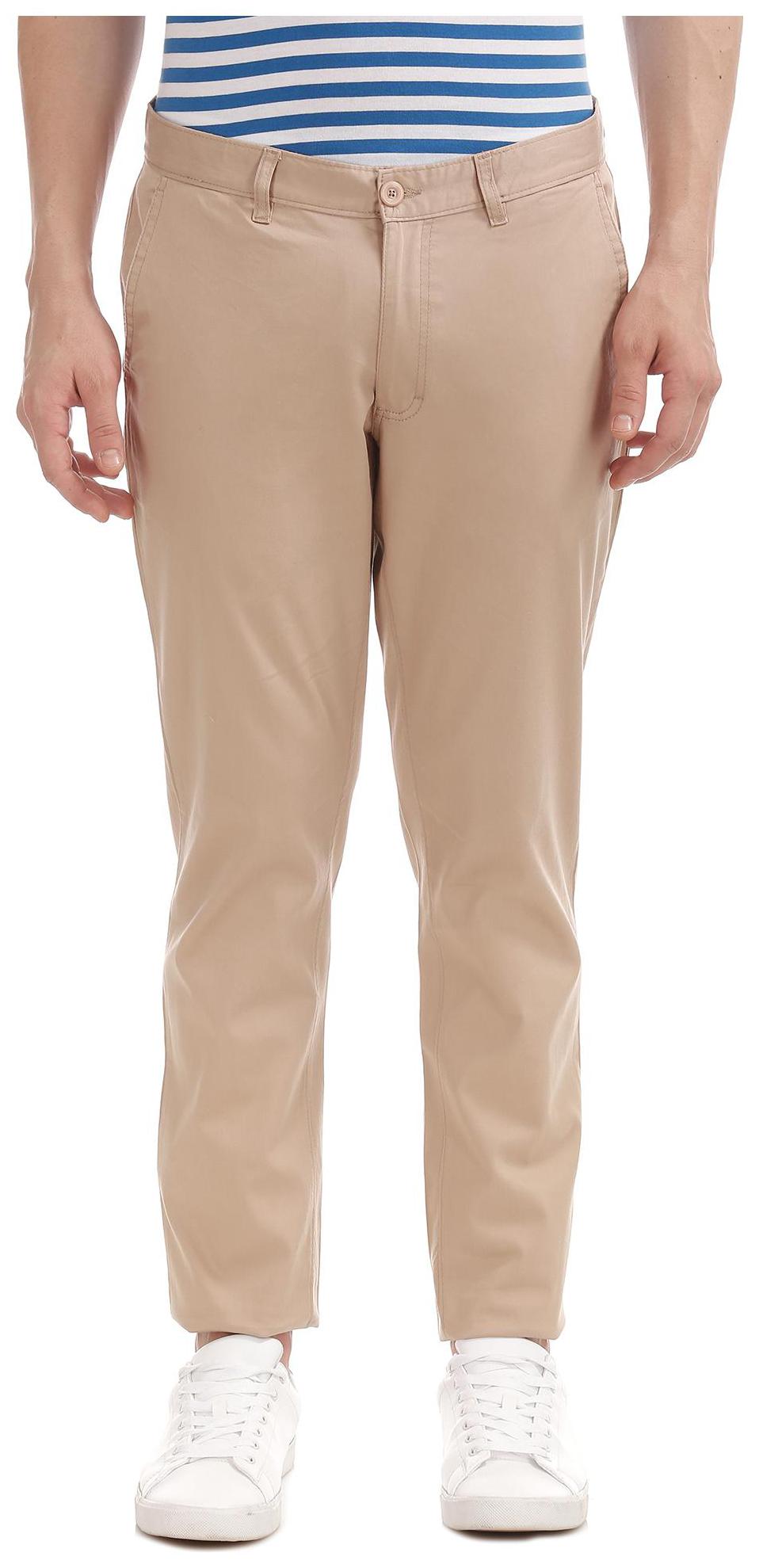 

RUGGERS Men Beige Solid Regular fit Regular trousers