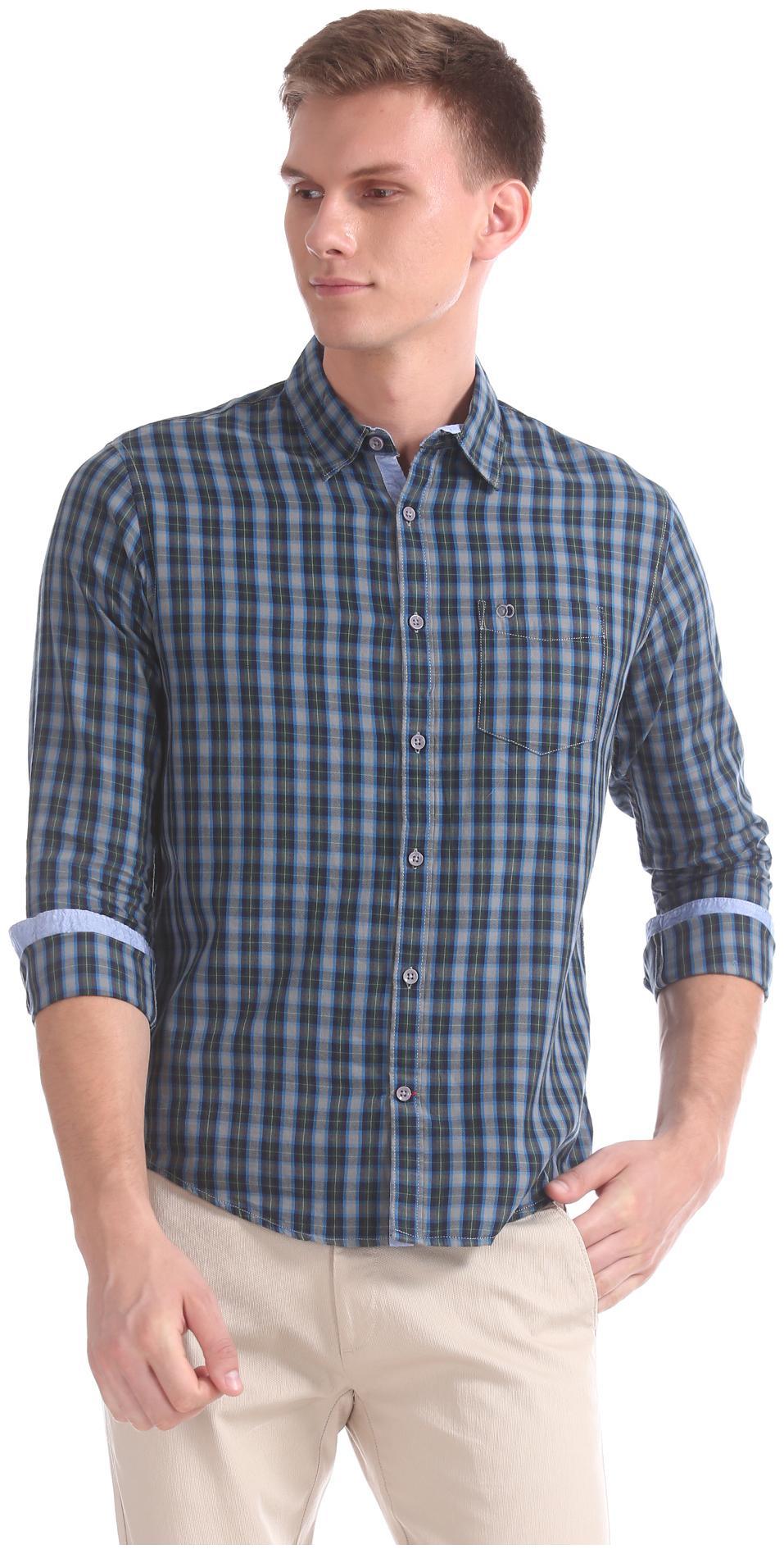 

RUGGERS Men Multi Checked Slim Fit Casual Shirt