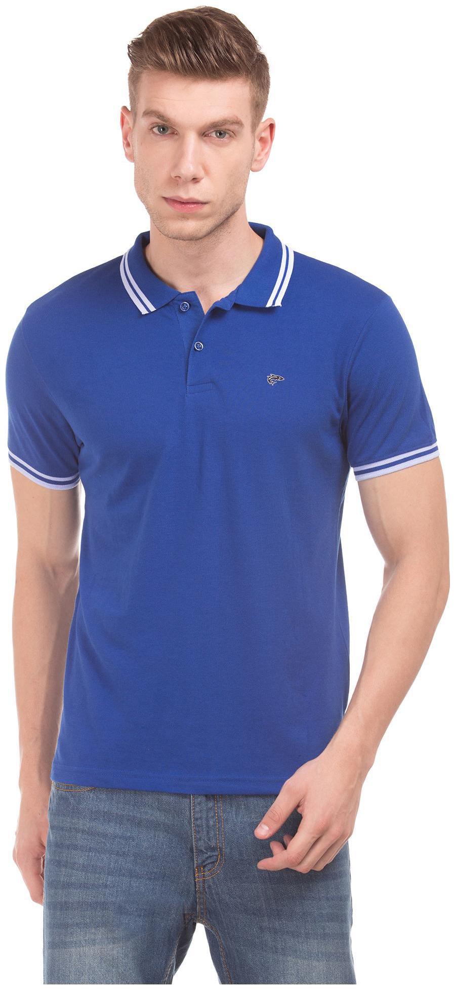 

RUGGERS Men Blue Regular fit Cotton Blend Polo collar T-Shirt - Pack Of 1