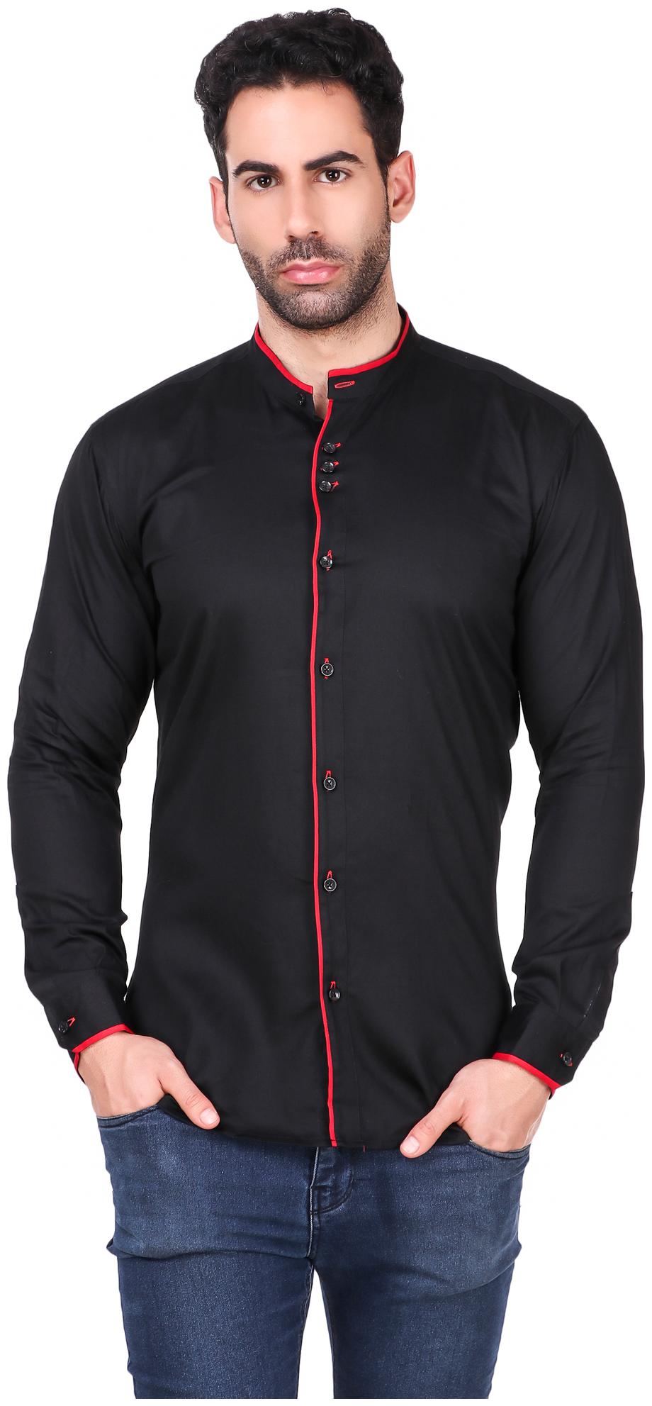 

Ruh Republic Men Black Solid Slim Fit Casual Shirt