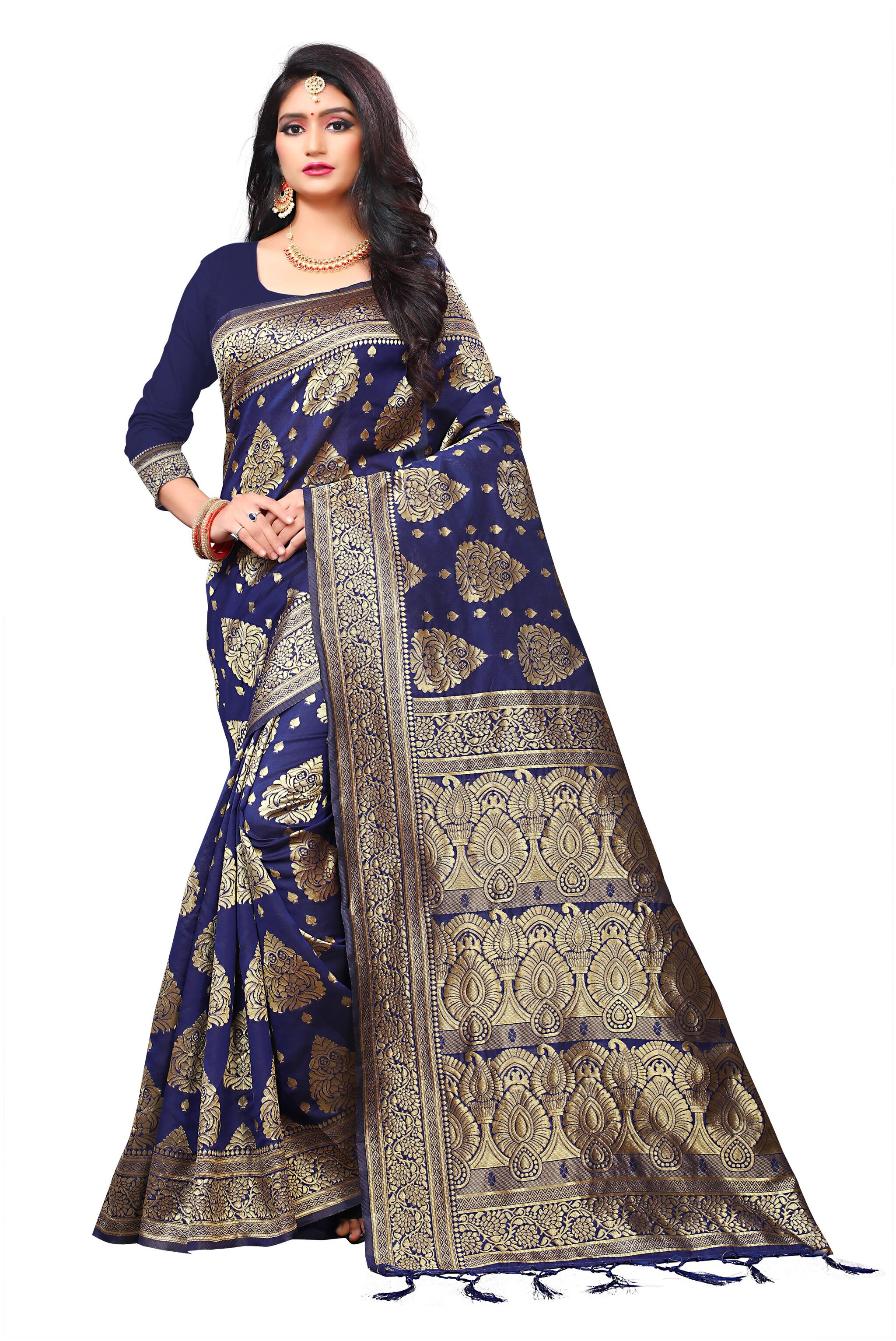 

Runaya Nx Women Synthetics Cotton Silk Saree With Blouse Piece(Blue)