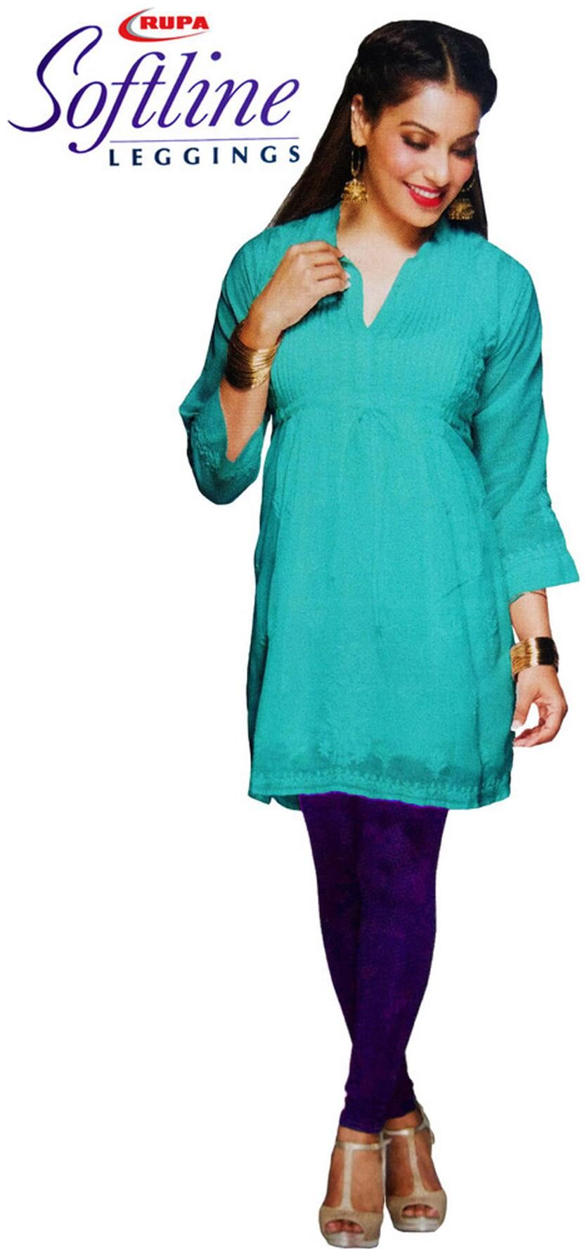 

Rupa Softline Cotton Churidar - Blue