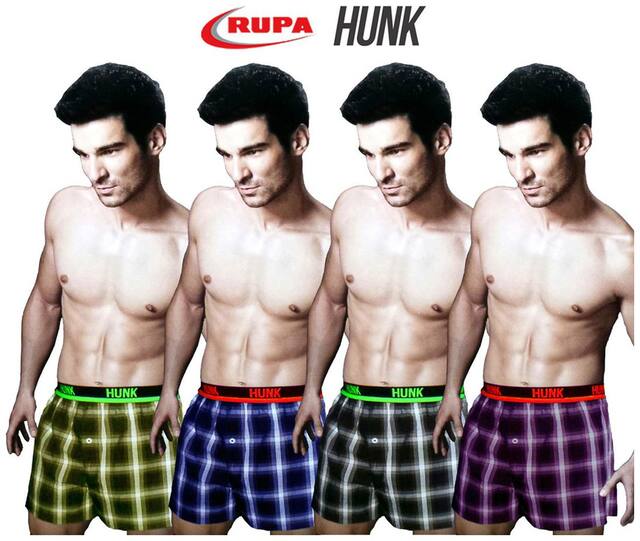 Rupa Checked Boxers - Multi ,Pack Of 4