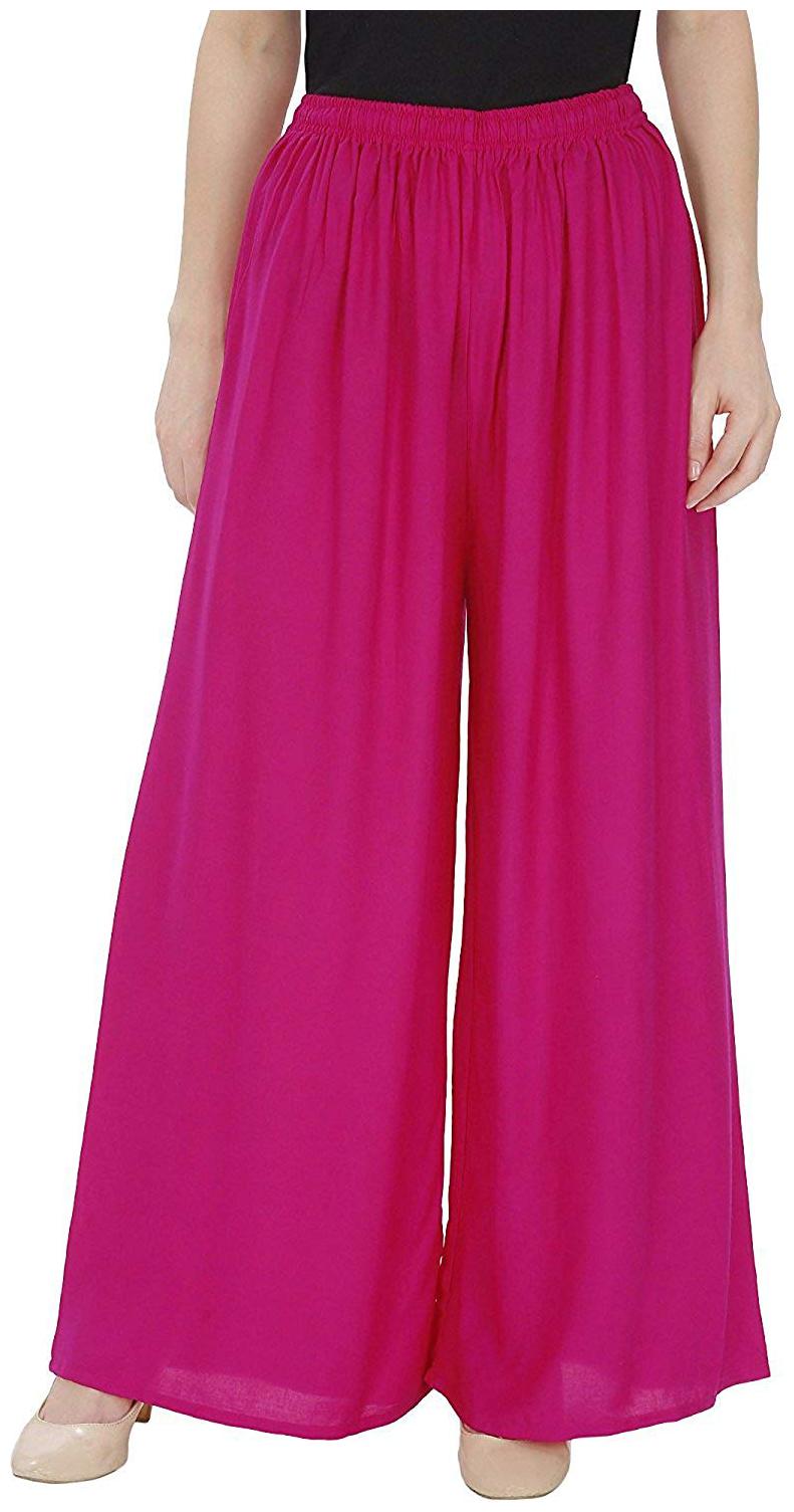

RZLECORT Pink Solid Straight Palazzo