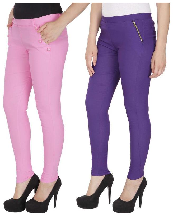 

RZLECORT Women Pink Purple Straight fit Jegging