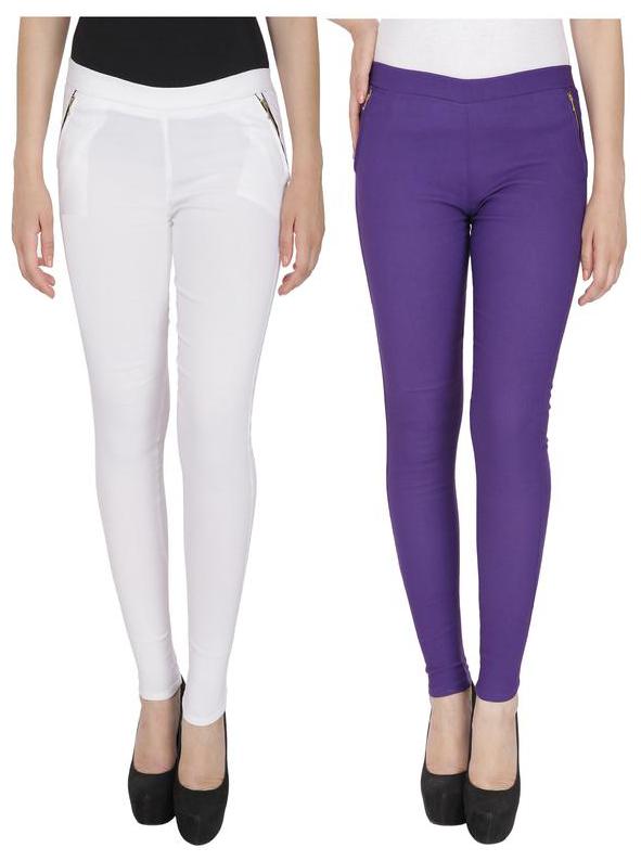 

RZLECORT Women Purple White Straight fit Jegging
