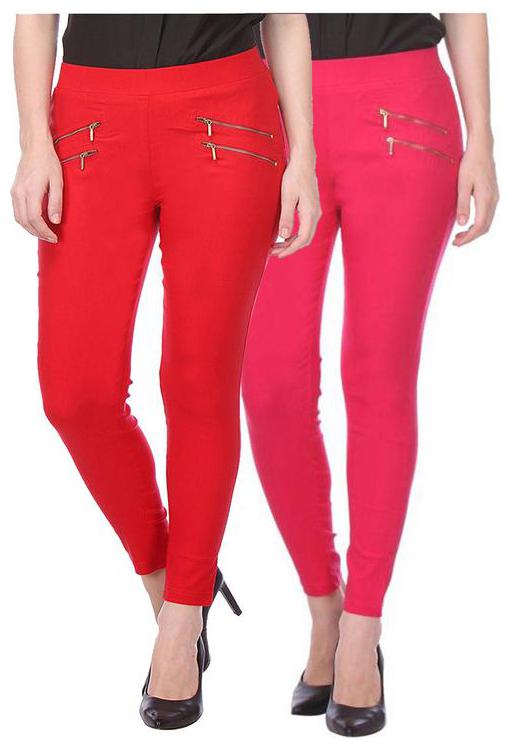 

RZLECORT Women Pink Red Straight fit Jegging