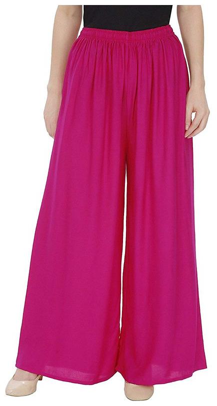 

RZLECORT Pink Solid Straight Palazzo